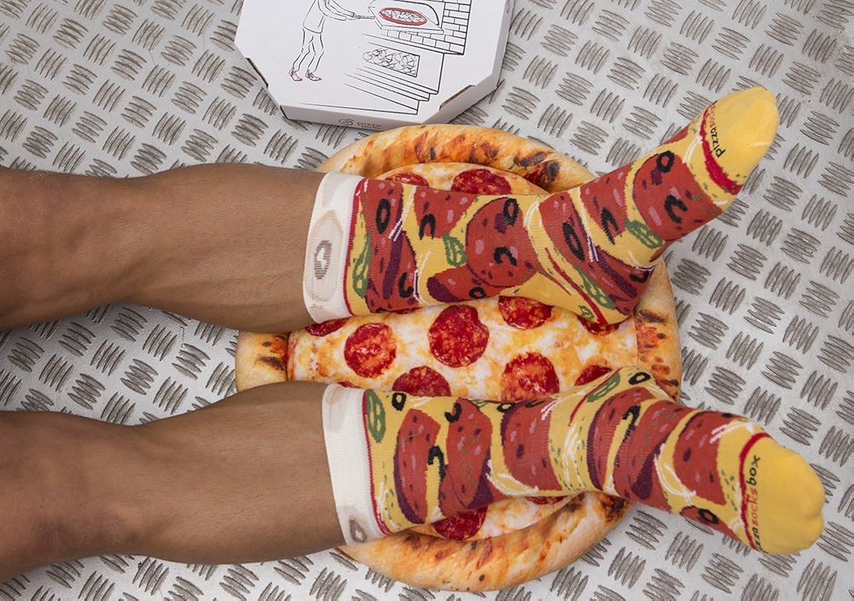 PIZZA SOCKS BOX 4 pairs MIX Hawaii Italian Pepperoni Cotton Socks Made In EU at  Men’s Clothing store