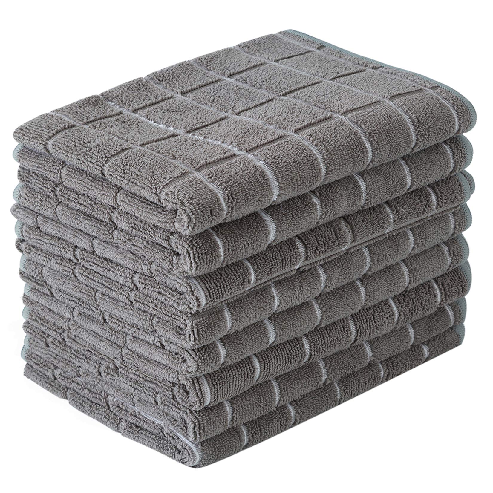 Photo 1 of **2-PACK ONLY** Microfiber Dish Towels - Soft, Super Absorbent and Lint Free Kitchen Towels - 2 Pack (Lattice Designed Gray Colors) - 26 x 18 Inch