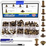 GLARKS 150 Sets Bronze Chicago Screws Assorted Kit M5 Rivets Button Posts view 1