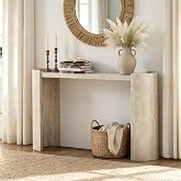 Console Table, W53.15 Entryway Modern Console Tables for Living Room Hallway Sofa Behind Couch Wooden Entry Way Foyer Accent Entrance Faux Marble Pattern Beige