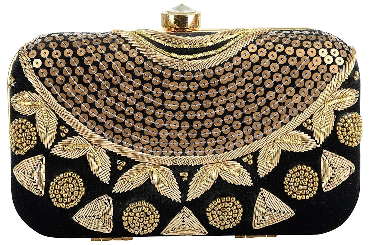 tooba women's sequence necklace box clutch