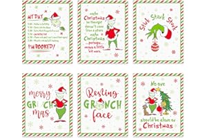 HOMYTHE Funny Christmas Decorations, Novelty Christmas Posters for Home Wall Decor, Set of 6 Xmas Wall Art Prints for Bedroom Bathroom Decor Party Supplies, White Elephant Gag Gifts, 8x10 inch, Unframed
