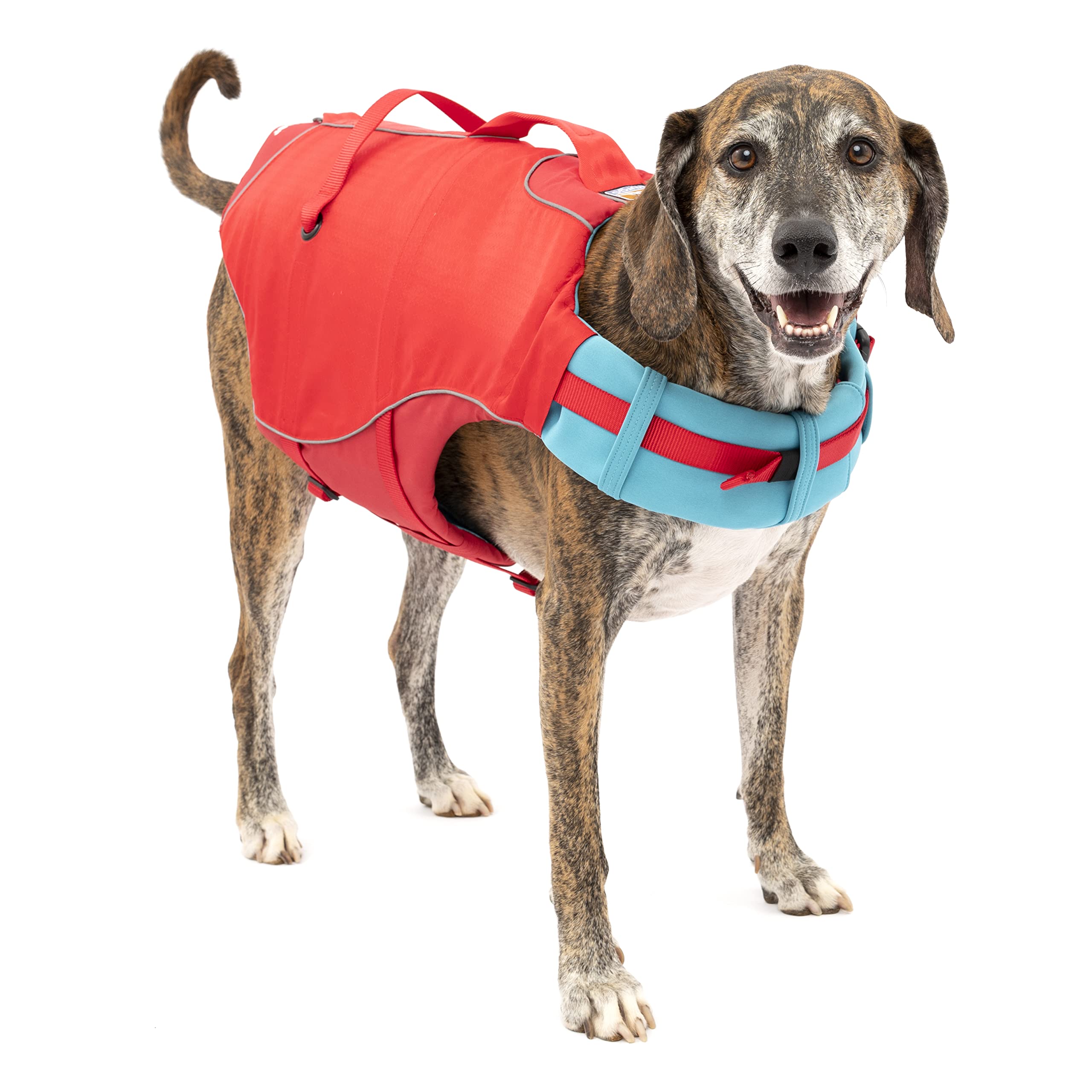 Kurgo Surf n’ Turf Dog Life Jacket - Flotation Life Vest for Swimming and Boating - Dog Lifejacket with Rescue Handle and Reflective Accents - Machine Washable - Red/Blue, Large Image