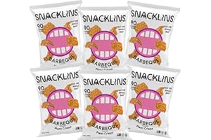 SNACKLINS Plant Based Crisps Barbeque Flavor cracklins - Gluten Free, Grain Free, 100% Kosher, Vegan Healthy Snacks, Crunchy Puffed Snack, Only 90 Calories Per Bag - .9oz Bag (Case of 6)
