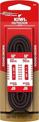 Kiwi Boot Laces, 60-inch, Round, Black and Brown