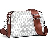 MARCO M KELLY Crossbody Bags for Women Triple Zip Vegan Leather Camera Purses Small Shoulder Handbags with Wide Strap