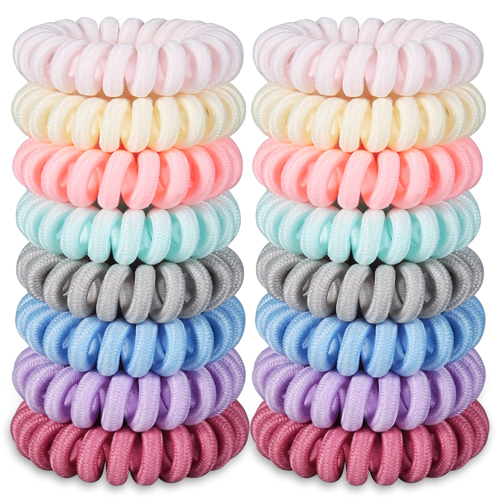 Photo 1 of Teqifu Hair Ties, 16 Pack Spiral Hair Coils for Thick & Thin Hair - No Crease, No Damage Ponytail Holders for Women and Children
