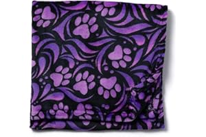 GREATERGOOD Pet Dog Cat Blanket Ultra Soft Cozy Fleece Paw Print Design Machine Washable Durable for Crates Beds Sofas Travel (Purple Paw Symphony, Medium)