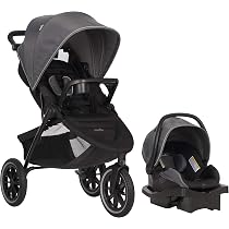 Evenflo Folio 3 Wheel Jogging Travel System Stroller + Infant Car Seat