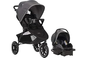 Evenflo Folio 3 Stroll & Jog Travel System with LiteMax 35 Infant Car Seat (Avenue Gray)