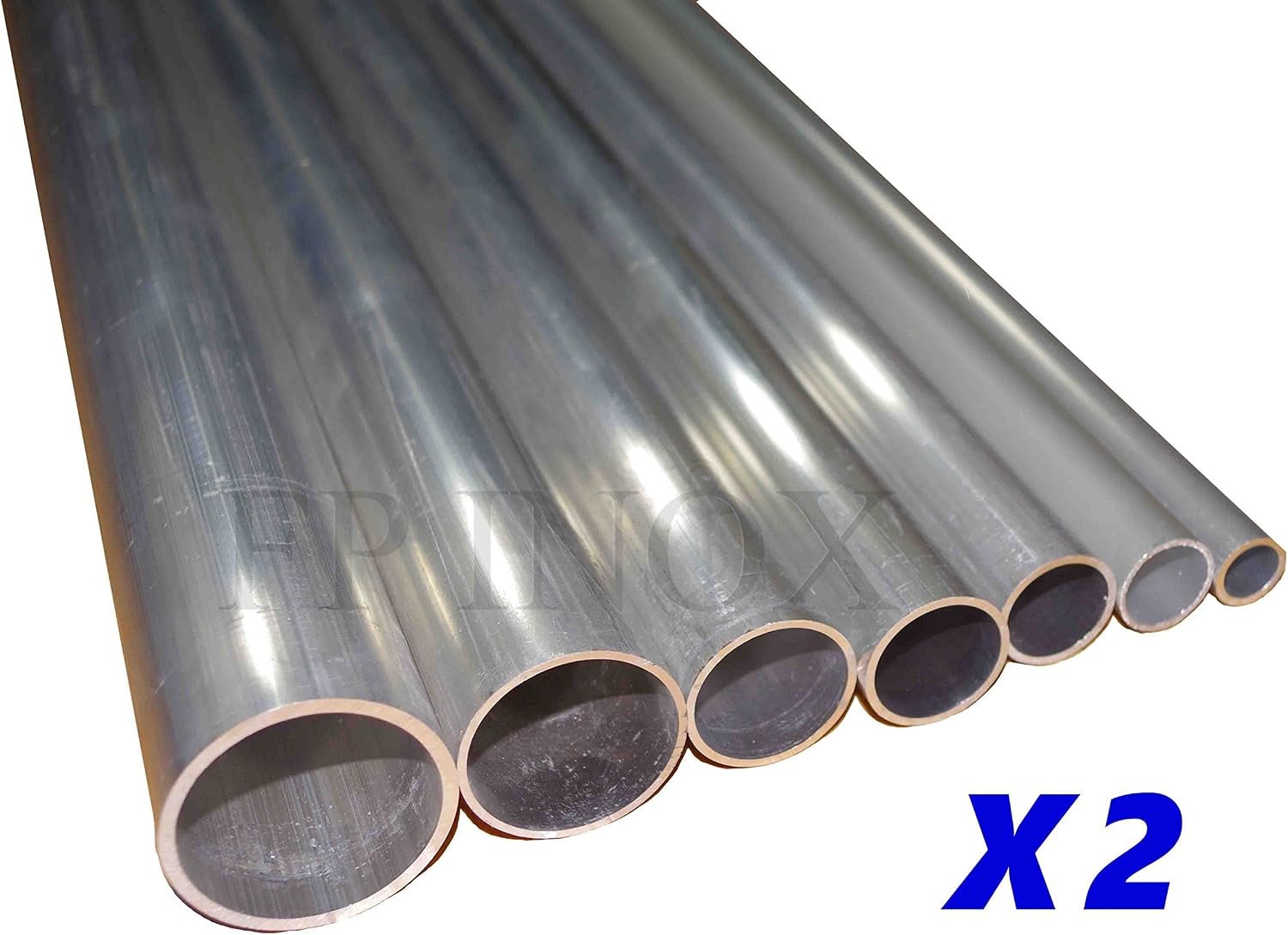 Tubos De Aluminio 6063 Redondos Sin Costuras | 2 Piezas, 22mm Externo, 18mm Interno, 300mm Largo - Ideal Para Bricolaje Y Proyectos