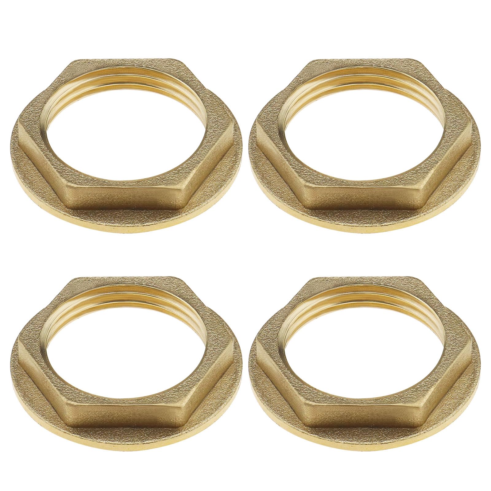 The Lord of the Tools 4PCS 3/4 Inch BSP Flanged Back Nut Brass Tap Plumbing Fitting Nut for Bathroom Basin Taps Plumbing Fittings Accessories Hardware
