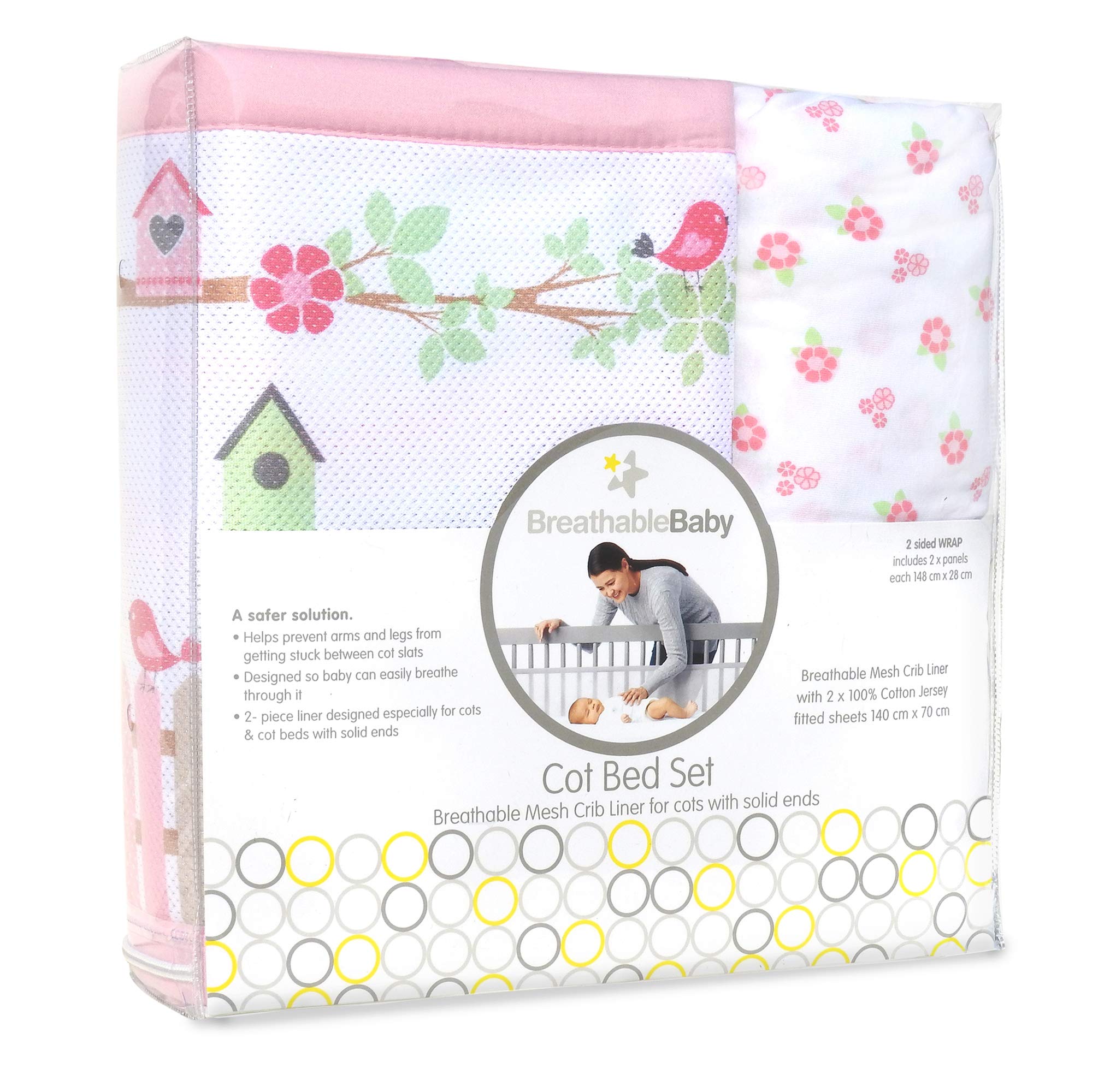 BreathableBaby Classic 3-Piece Bedding Set — English Garden