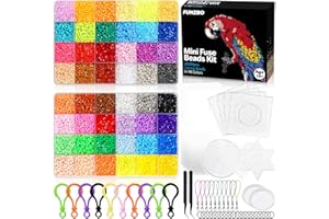FUNZBO 28000 2.6mm Mini Size Fuse Beads Set - 48 Colors, Toys and Crafts, Arts and Crafts, Kids Room Decorations, Gifts for Girls, Boys, Kids and Teens (Non Standard Size)