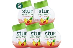Stur Liquid Water Enhancer | Fruit Punch | Naturally Sweetened | High in Vitamin C & Antioxidants | Sugar Free | Zero Calories | Keto | Vegan | 5 Bottles, Makes 120 Drinks