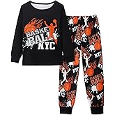 Mikrdoo Boys Pajamas Long Sleeve Soft Stretchy Ribbed Knit PJs for Active Toddlers & Kids Sleepwear 2-12 Years