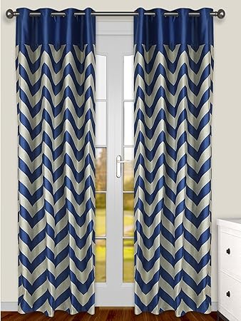 Buy S9home Set Of 2 Geometrical Navy Grey Room Darkening Door