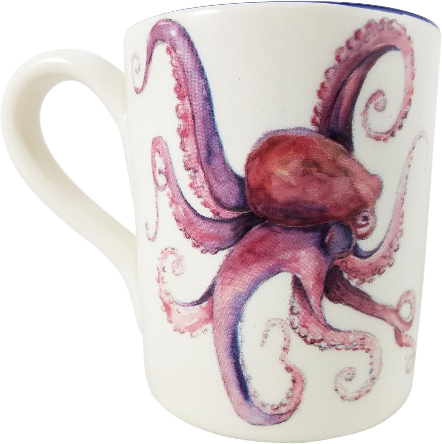 Nautical Octopus/Kraken/Squid Ocean Mug- by Abbiamo Tutto -Made In Italy -Hand Painted, 12 oz Cup Great for Hot or Cold Beverages