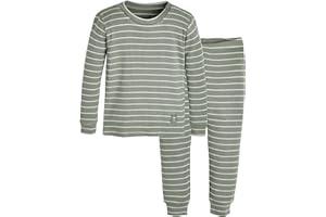 moimoln Stripe Pajamas Set 12M-8Y Ribbed Unisex Baby & Toddler, Soft Viscose, Snug-Fit, Everyday Sleepwear