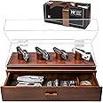 Holme & Hadfield Premium Knife Display Case for up to 10 Knives – Handcrafted Wooden Pocket Knife Organizer for Collections – Valentine's Day Gift for EDC Collectors – Luxury Built to Last
