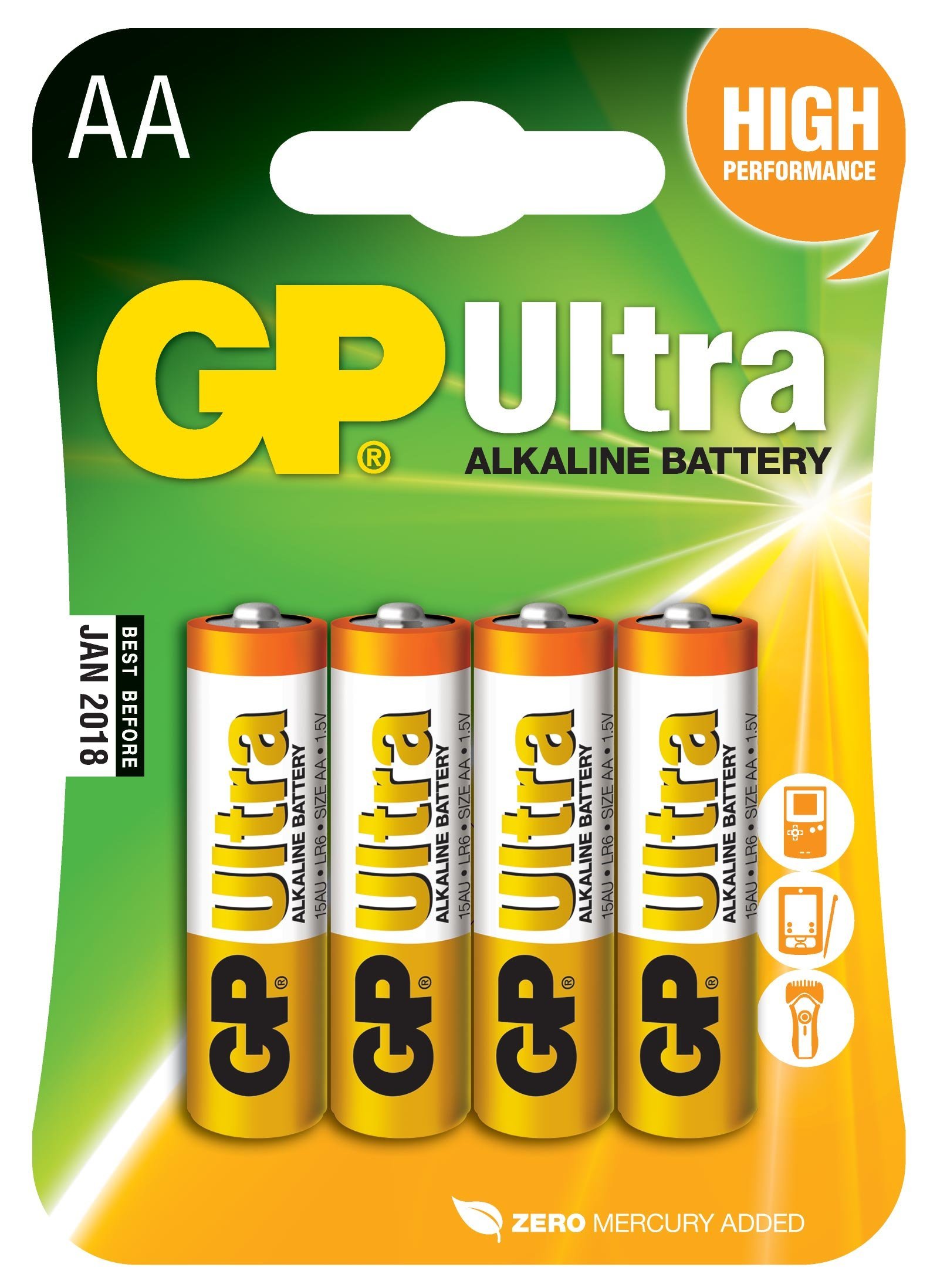 GP Ultra Alkaline AA Battery - Pack of 4