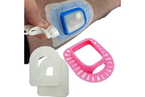 Omnipod Grip Shield with Comfort Ring. Designed by Deck My Diabetes. Reusable, Flexible One-Handed Application(2 Overlay Patches Included!) (Bright Pink)