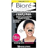 Bioré Charcoal Deep Cleansing Pore Strips, Nose Strips for Blackhead Removal on Oily Skin, with Instant Pore Unclogging, Feat