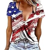 Taiduosheng American Flag Tops for Women Sleeveless 4th of July USA Flag Patriotic T Shirt Tank Blouses