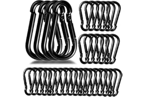 REDOVANT 50Pack Carabiner Clips Heavy Duty, 3.2” Large Spring Snap Hooks Bulk, Galvanized Black Carabiners for Camping, Solid Spring Clips for Home Gym Hanging Hammocks Swing Hiking-500lbs Holding Capacity