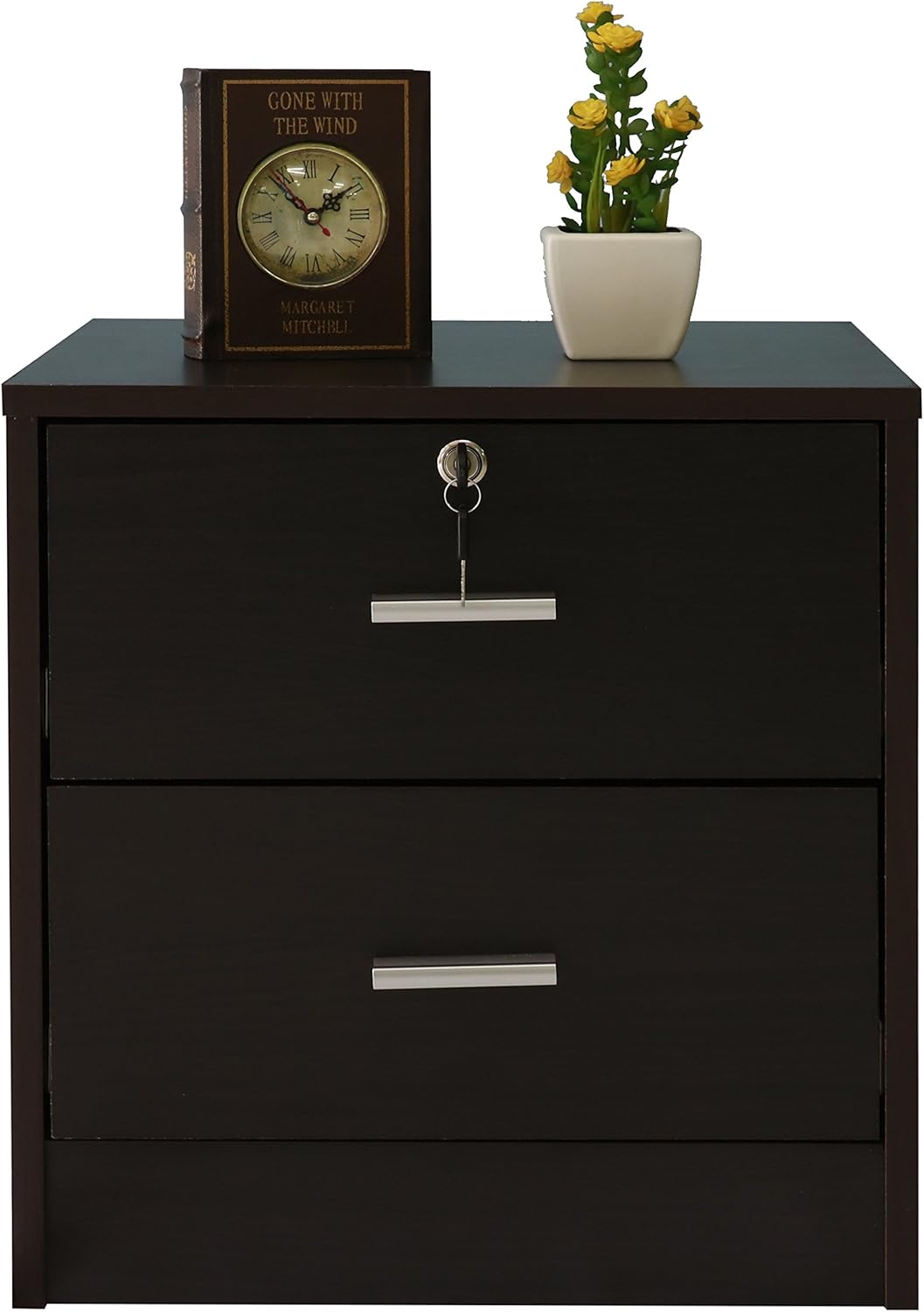 Absolute Deal Limited 2 Drawer Bedside Table Bedroom Furniture 2 Draw Chest with Key