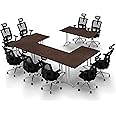 9 Person Conference Tables Meeting Tables Seminar Tables Compact Space Maximum Collaboration Model 4471 4 pc Group Color Java Commercial Grade Ready to Unfold and Use (Chairs NOT Included).