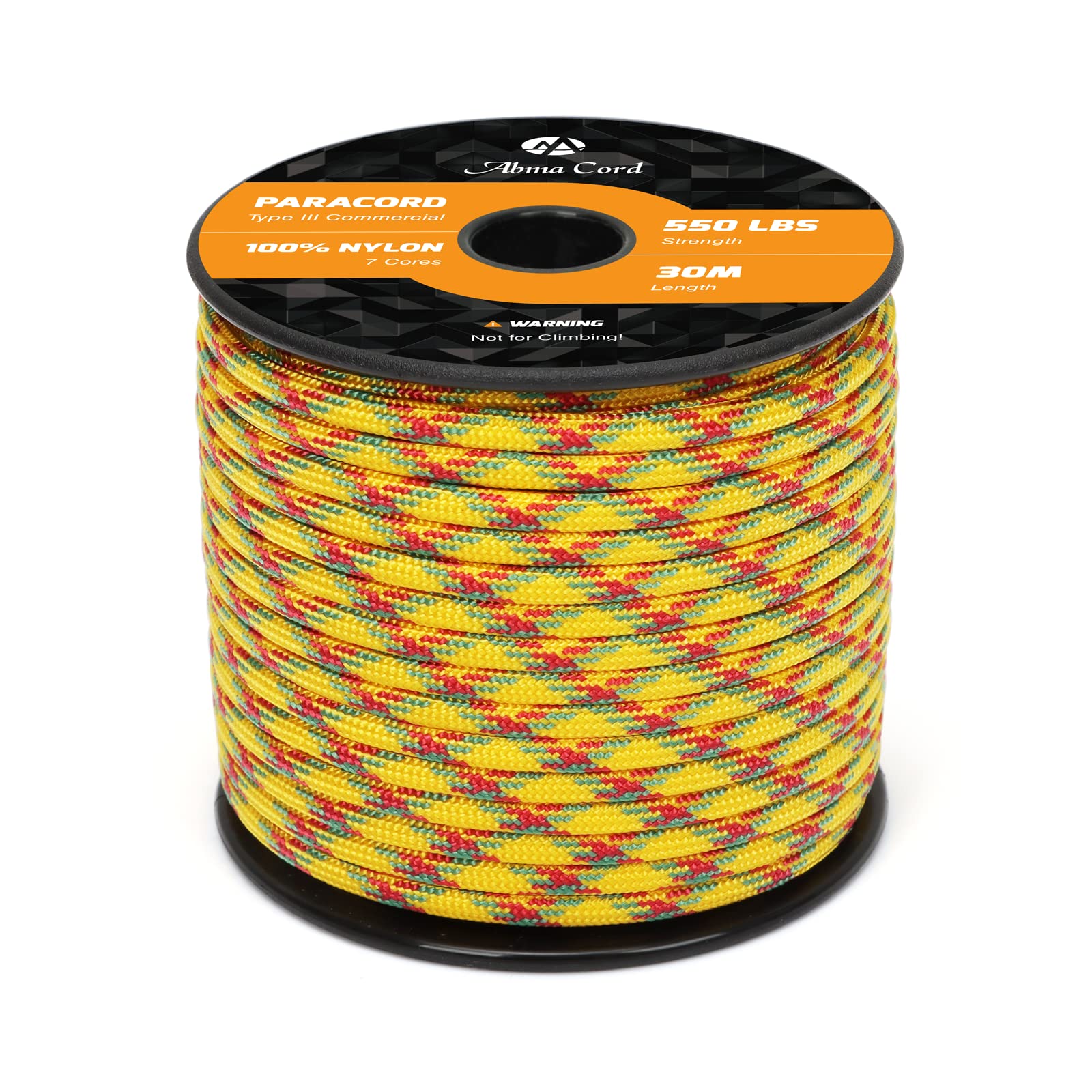 Abma Cord Paracord 550 4mm Nylon Rope Type III 7 Strands Parachute Cord - Max. 250kg (550lbs) - Military Camo Series