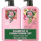Herbal Essences Shampoo & Conditioner Set, Smooth Collection, Paraben-Free, Color-Safe, with Rose Hips & Vitamin E, 1.73 L To