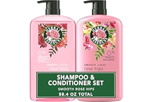 Herbal Essences Shampoo & Conditioner Set, Smooth Collection, Paraben-Free, Color-Safe, with Rose Hips & Vitamin E, 1.73 L To