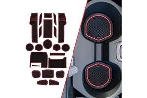 CupHolderHero fits Honda Civic Accessories 2013-2022 Premium Custom Interior Non Slip Anti Dust Cup Holder Inserts, Center Console Liner Mats, Door Pocket Liners 21 Pcs Set (Red Trim)