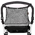 Universal Baby Stroller Organizer Polyester Net Mesh Storage Bag with Extra Large Storage Space, Non-Slip and Adjustable Stroller Accessories for Carrying Diaper Toys and Snacks (Black)