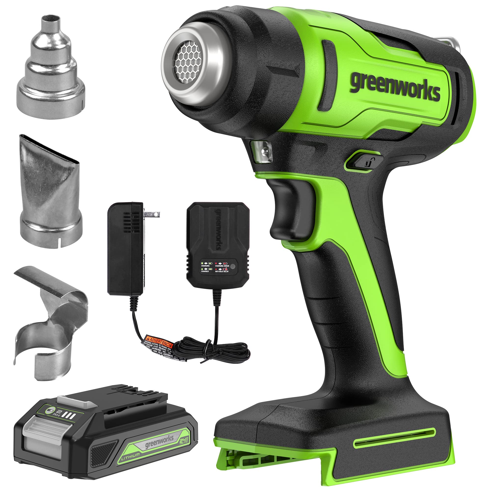Greenworks 24V Cordless Glue Gun With Battery - 90 Second Heat Up & 90 Minute Runtime