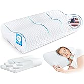 zibroges Cervical Neck Pillow King Size - Cooling Sandwich Dynamic Memory Foam Pillows for Sleeping, Adjustable Contour Ergonomic Orthopedic for Side, Back & Stomach Sleepers Soft, White