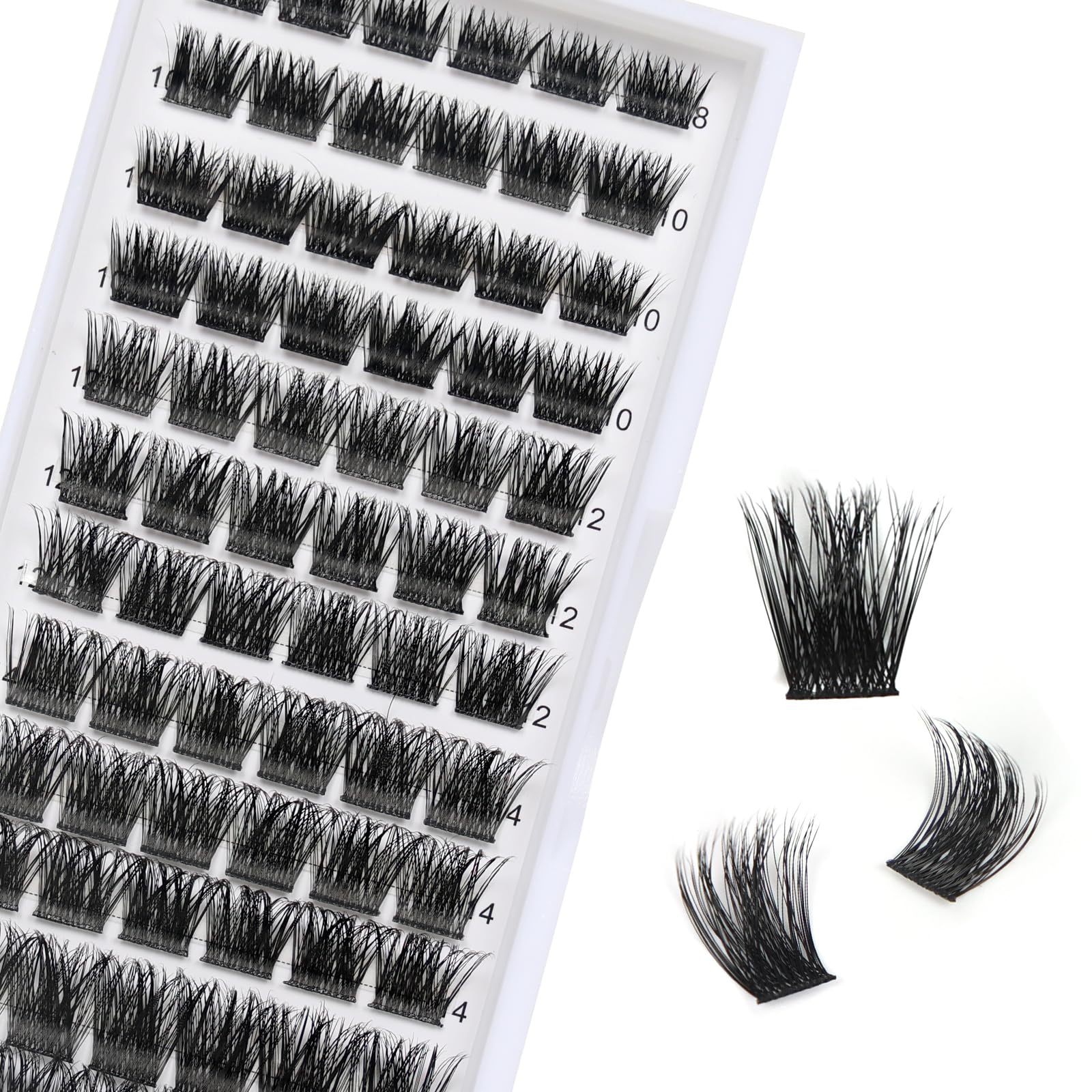 Clusters Lash,72 Pcs Individual Cluster Lashes, D Curl 8-16 mm Length, DIY Eyelash Extension False Lashes Super Thin Band Reusable Soft Cluster Eyelash(Z4)