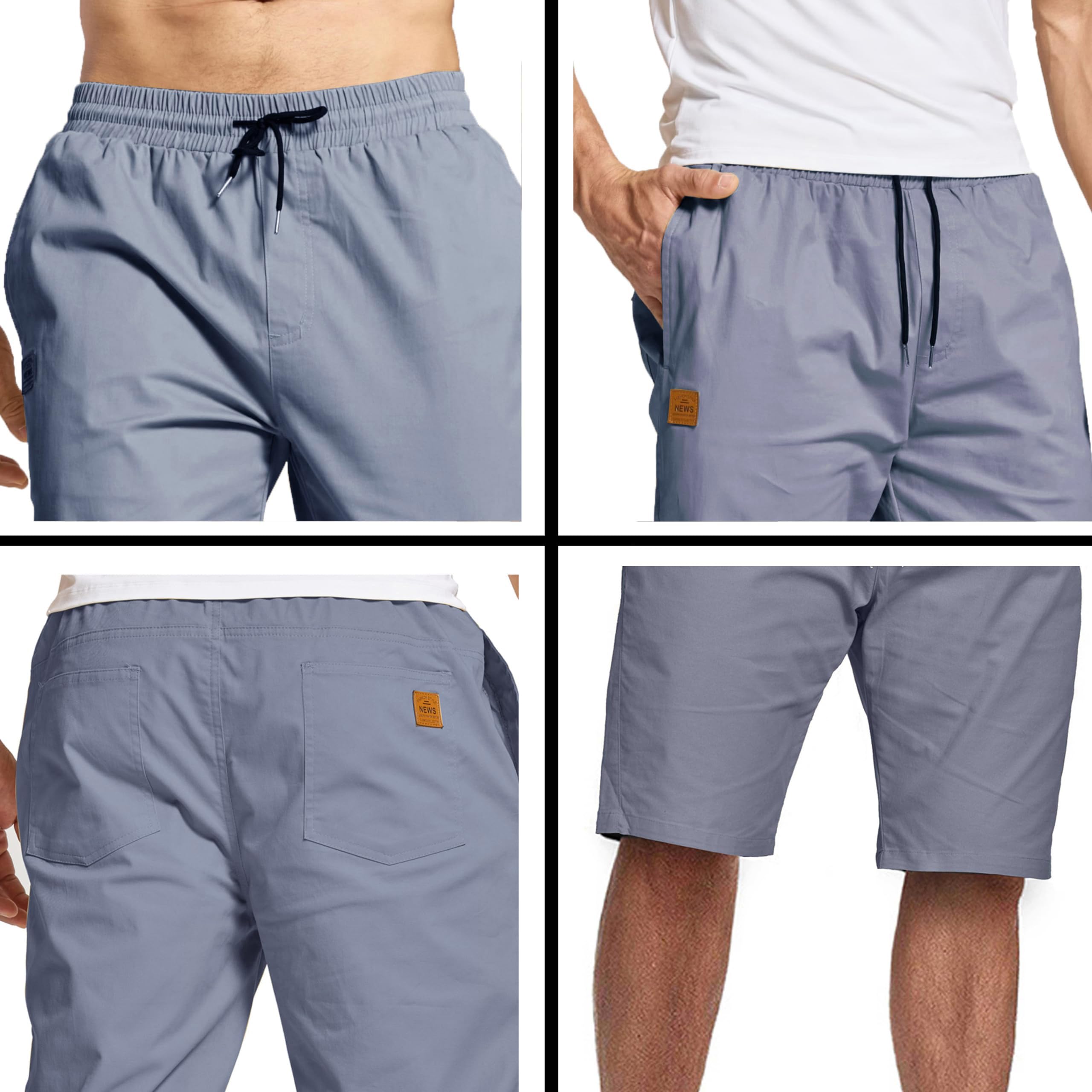 ZOXOZ Kurze Hose Herren Shorts Herren Sommer Chino Shorts Baumwolle Cargo Shorts Freizeithose Kurz Mit Taschen Denim Blau XL 4