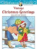 Creative Haven Vintage Christmas Greetings Coloring
