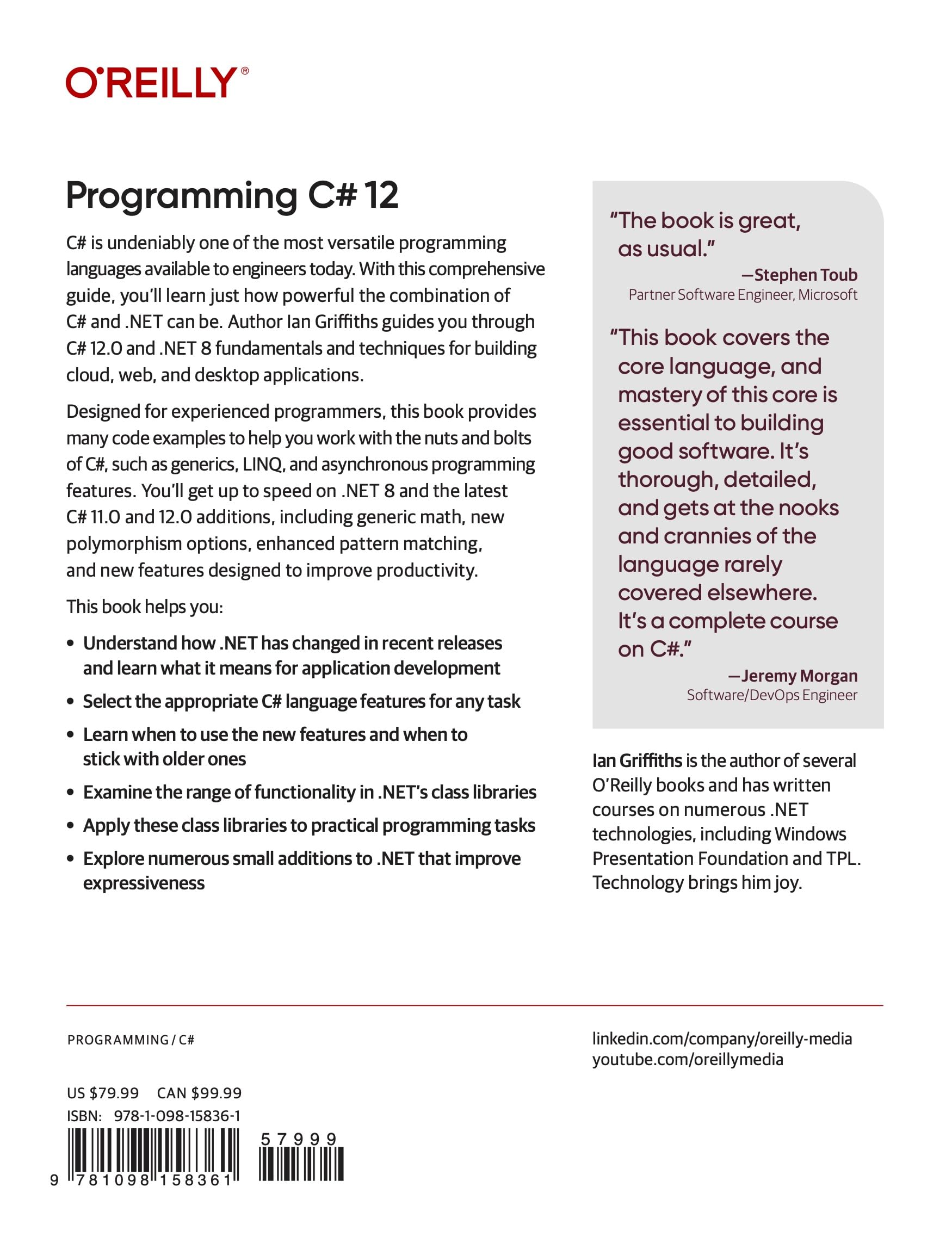 Programming C# 12: Build Cloud, Web, and Desktop Applications