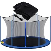 NONMON Trampoline Replacement Safety Net 12ft 13ft 14ft 15ft | Round Frame Safety Enclosure Net UV-Resistant Weather-Resistant Breathable Durable Net with Adjustable Straps(Net Only)