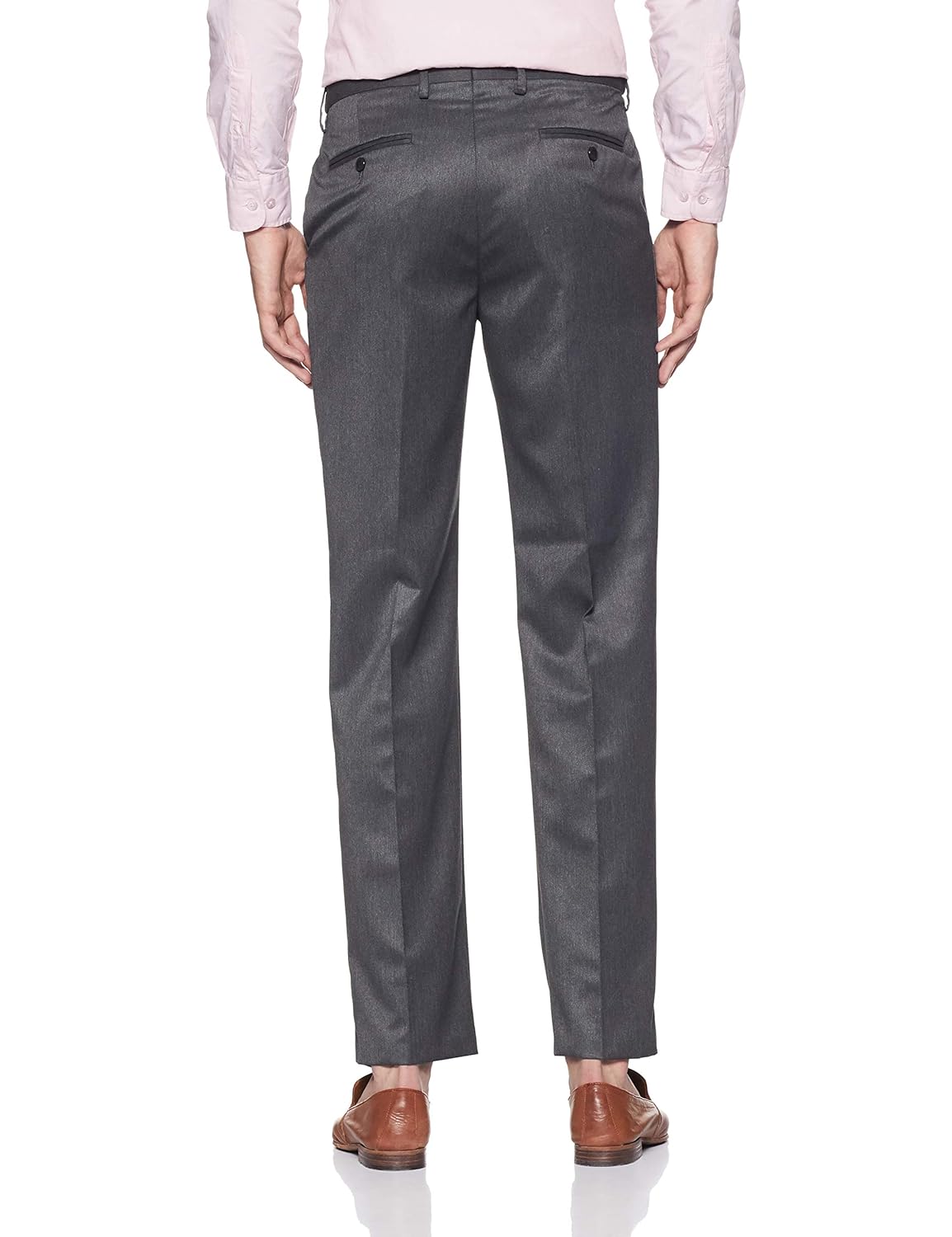 arrow men's pleat-front poly viscose formal trousers