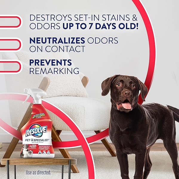 RESOLVE PET SPECIALIST CARPET CLEANER SPRAY – FOR REMOVAL OF PET STAINS & ODORS UP TO 7 DAYS OLD, 22OZ