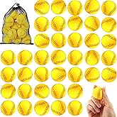 HyDren 100 Pack Mini Softball Stress Ball Bulk Softball Party Favors Sport Stress Balls with Storage Bag for Sport Party Decorations Birthday Supplies (4cm)