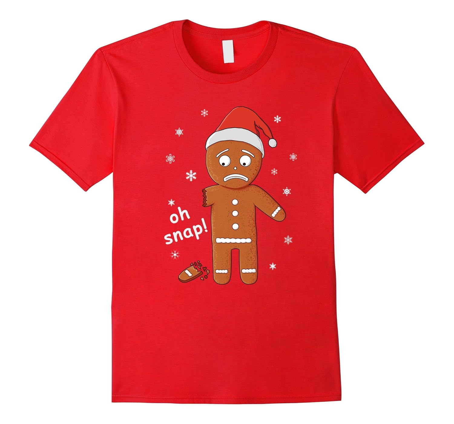 Oh Snap Gingerbread Snow Shirt Funny Christmas Pun T-Shirts-ANZ