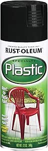 Rust-Oleum 211338 Paint for Plastic Spray, 12 oz, Black