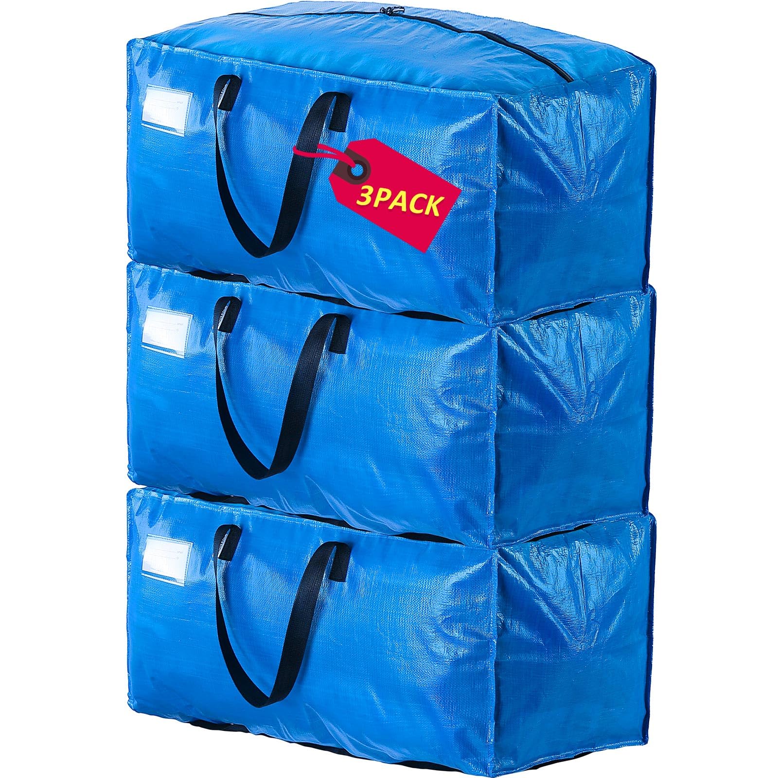 Photo 1 of Moving Bags Heavy Duty,Extra Large Moving Bags for Travel/College Packing/Storage/Organization/Seasonal Clothes & Bedding Storage,Moving Supplies Bins,Compatible with Ikea Frakta Cart (Blue,3 Pack)