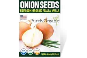 PURELY ORGANIC PRODUCTS LLC Organic Onion Seeds (Walla Walla) - Approx 200 Seeds - USDA Organic, Non-GMO, Open Pollinated, Heirloom, USA Origin